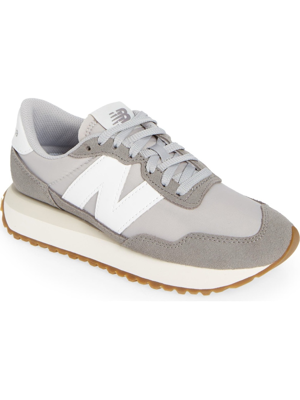 New Balance Gray and White 237 Sneaker